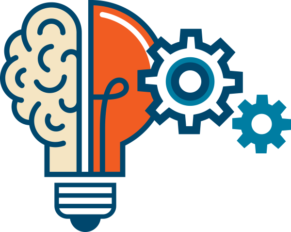 Ideation brain-in-lightbulb illustration